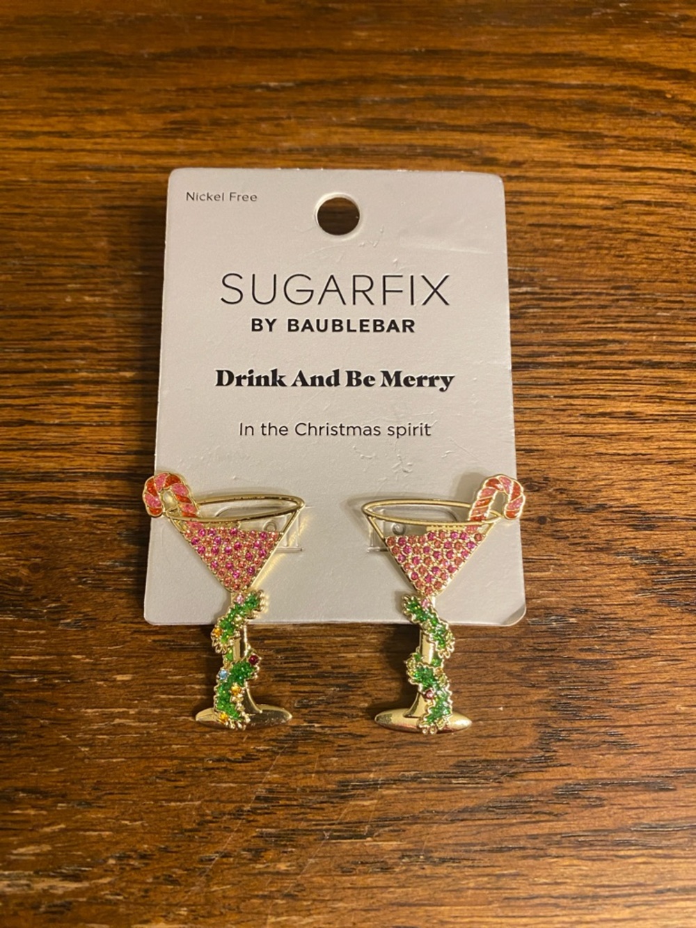 BaubleBar Holiday Cocktail Earrings Red & Green